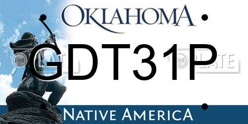 GDT31P Oklahoma License Plate