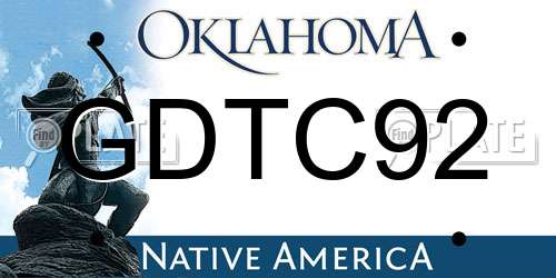 GDTC92 Oklahoma License Plate