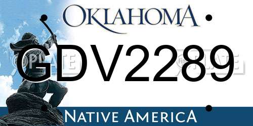 GDV2289 Oklahoma License Plate