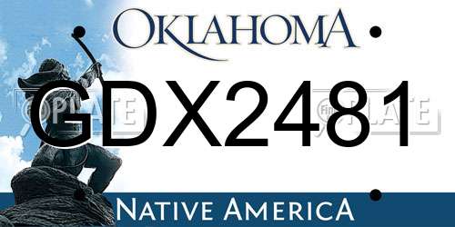 GDX2481 Oklahoma License Plate