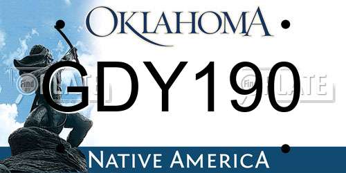 GDY190 Oklahoma License Plate