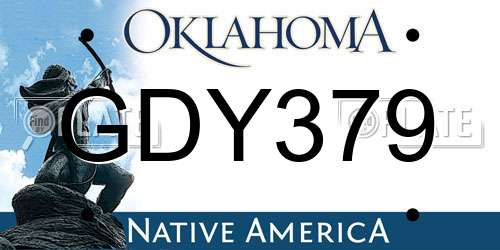 GDY379 Oklahoma License Plate