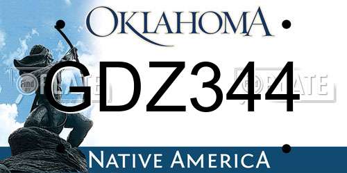 GDZ344 Oklahoma License Plate
