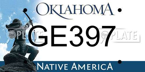 GE397 Oklahoma License Plate