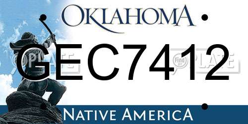 GEC7412 Oklahoma License Plate