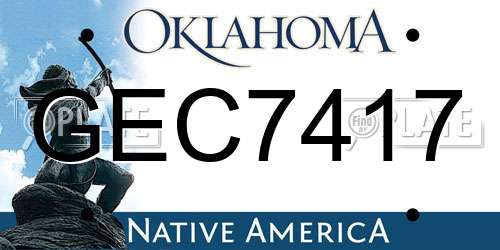 GEC7417 Oklahoma License Plate