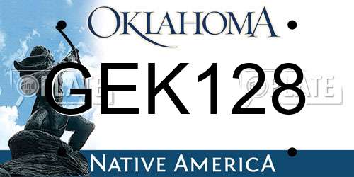 GEK128 Oklahoma License Plate