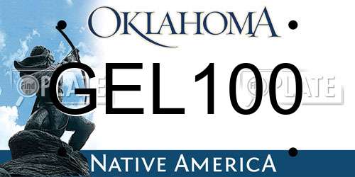 GEL100 Oklahoma License Plate