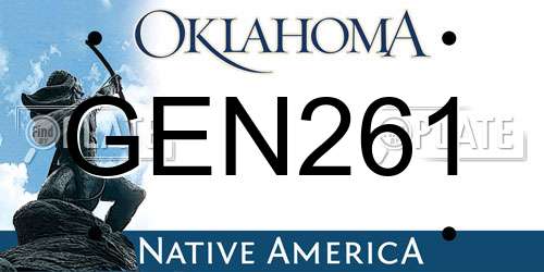 GEN261 Oklahoma License Plate