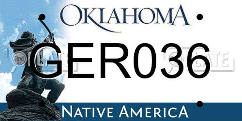 GER036 Oklahoma License Plate