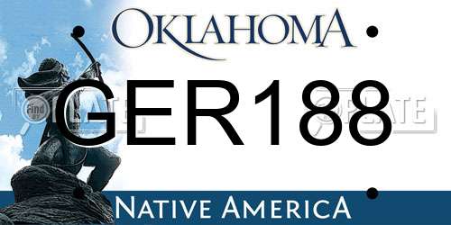 GER188 Oklahoma License Plate