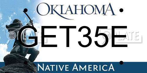 GET35E Oklahoma License Plate