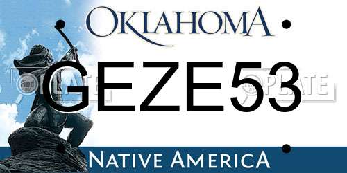GEZE53 Oklahoma License Plate