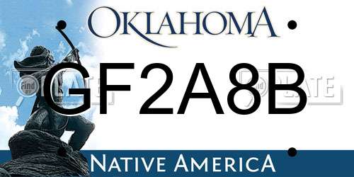 GF2A8B Oklahoma License Plate
