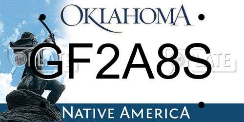 GF2A8S Oklahoma License Plate