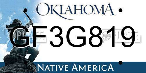 GF3G819 Oklahoma License Plate