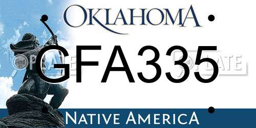 GFA335 Oklahoma License Plate