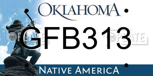 GFB313 Oklahoma License Plate