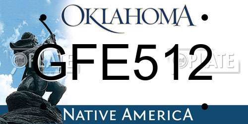 GFE512 Oklahoma License Plate
