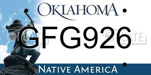 GFG926 Oklahoma License Plate
