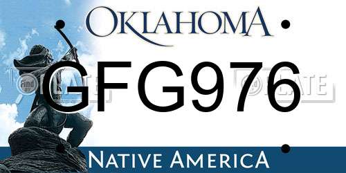 GFG976 Oklahoma License Plate