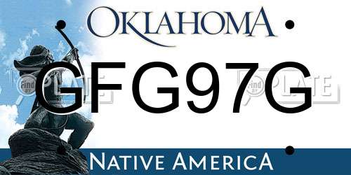 GFG97G Oklahoma License Plate