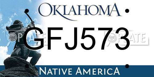 GFJ573 Oklahoma License Plate
