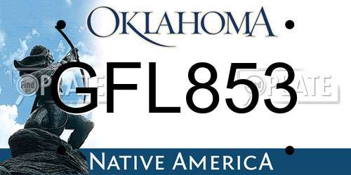 GFL853 Oklahoma License Plate