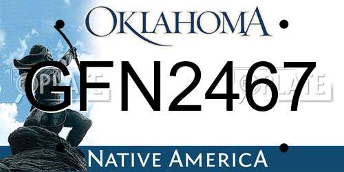 GFN2467 Oklahoma License Plate