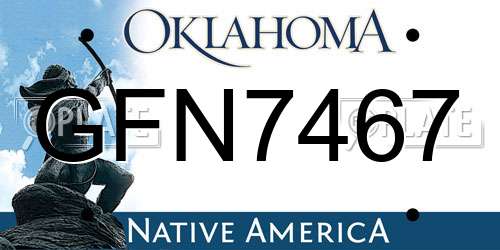 GFN7467 Oklahoma License Plate