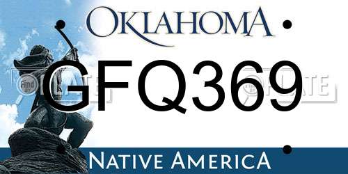 GFQ369 Oklahoma License Plate