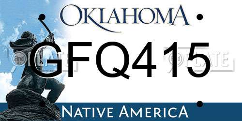 GFQ415 Oklahoma License Plate