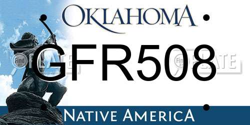 GFR508 Oklahoma License Plate