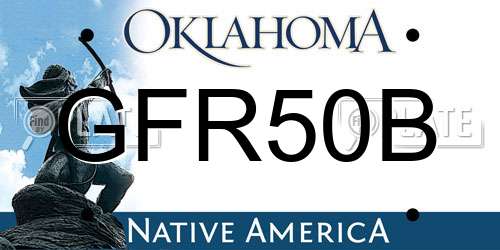 GFR50B Oklahoma License Plate