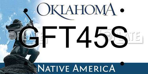 GFT45S Oklahoma License Plate