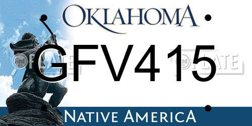GFV415 Oklahoma License Plate