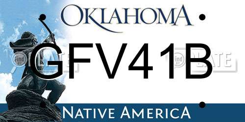 GFV41B Oklahoma License Plate