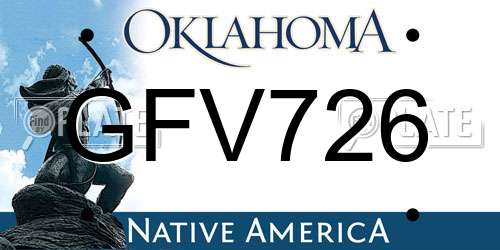 GFV726 Oklahoma License Plate
