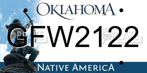GFW2122 Oklahoma License Plate