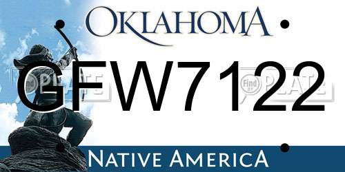 GFW7122 Oklahoma License Plate