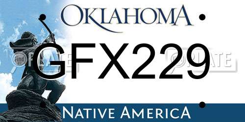GFX229 Oklahoma License Plate