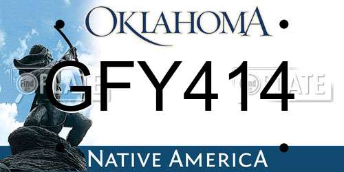 GFY414 Oklahoma License Plate