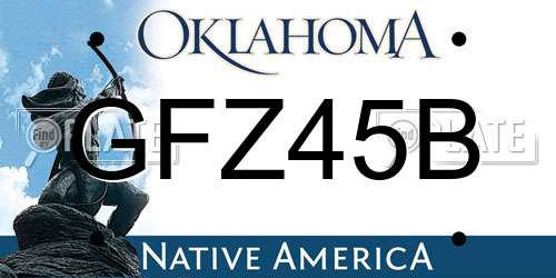 GFZ45B Oklahoma License Plate