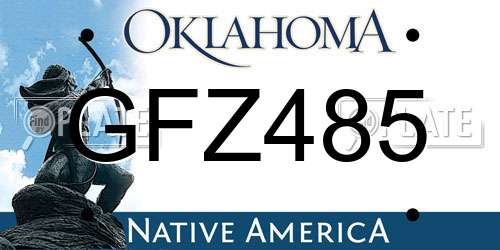GFZ485 Oklahoma License Plate