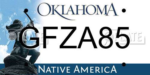 GFZA85 Oklahoma License Plate
