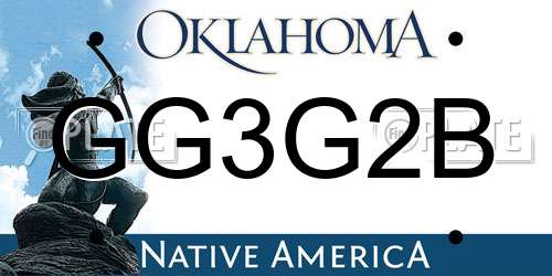 GG3G2B Oklahoma License Plate