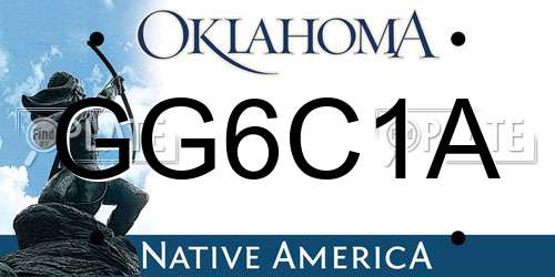 GG6C1A Oklahoma License Plate