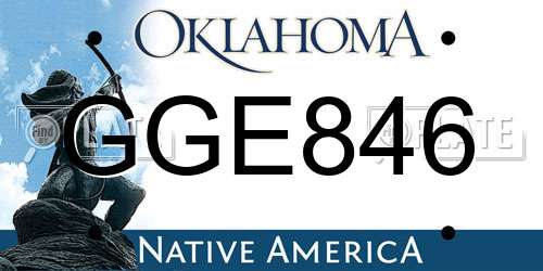GGE846 Oklahoma License Plate