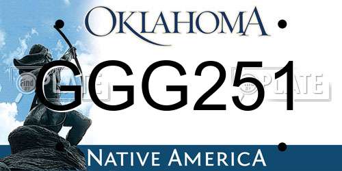 GGG251 Oklahoma License Plate