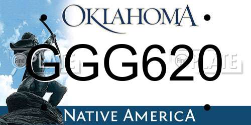 GGG620 Oklahoma License Plate